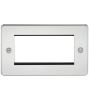 Knightsbridge Flat Plate 4G modular faceplate (Chrome)